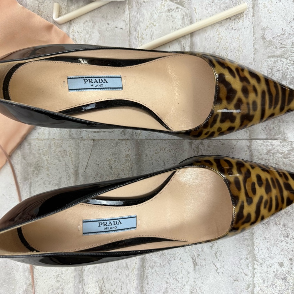 PRADA‎ Patent Leather Ombre Leopard Print Kitten Heel Women’s Size 36 US Sz 6 - Picture 4 of 12